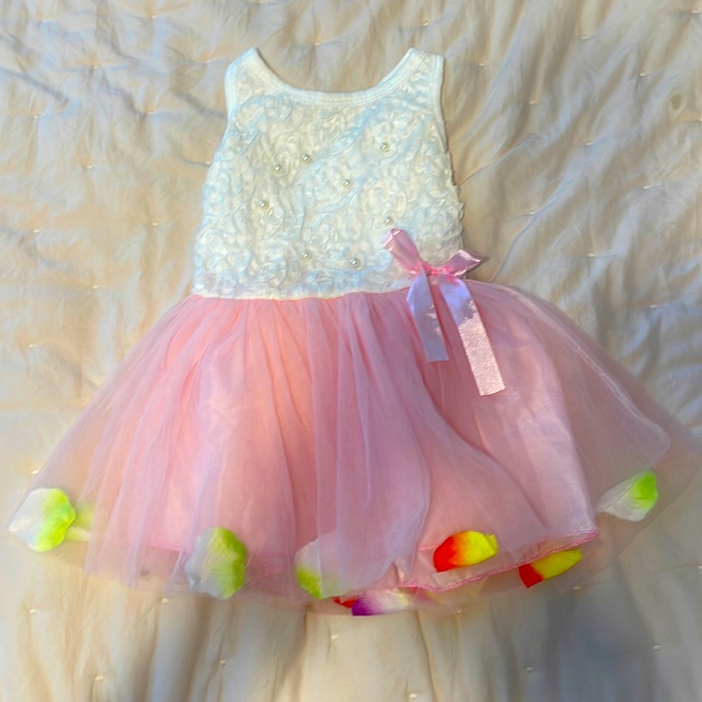 2t flower petal/ pearl dress